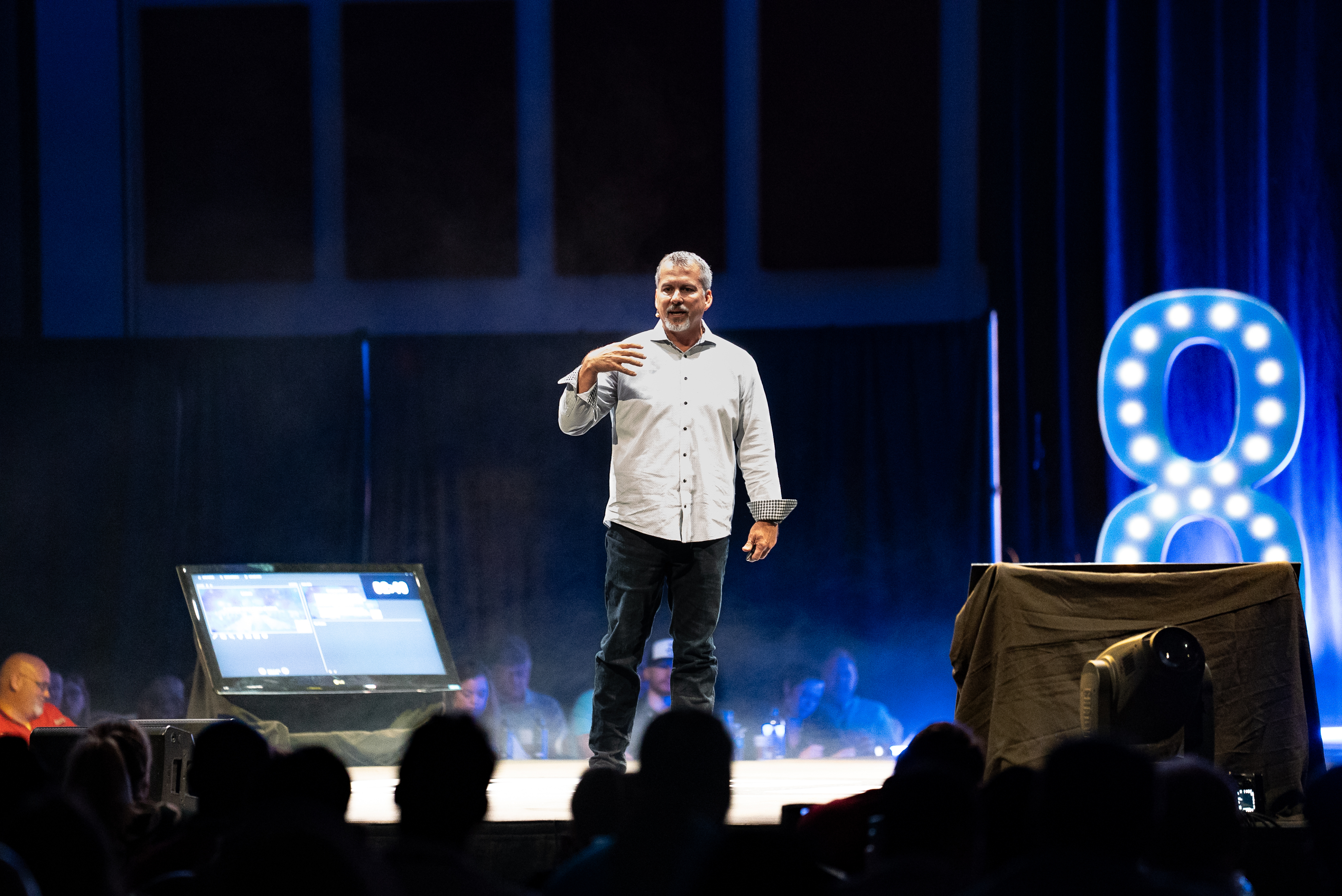 Retirement Realized founder presenting at a company event