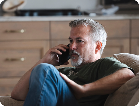 A veteran producer on a client call at home