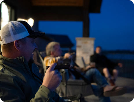 APEX operators on the porch after hours at a retreat